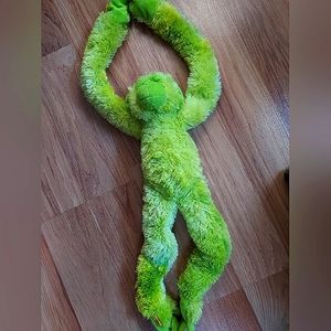 K&M International Wild Republic Lime Green Monkey Plush Long Hanging Hands Feet